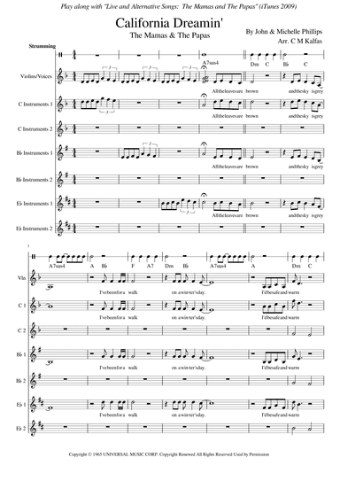California Dreamin' (arr. Christy Kalfas)