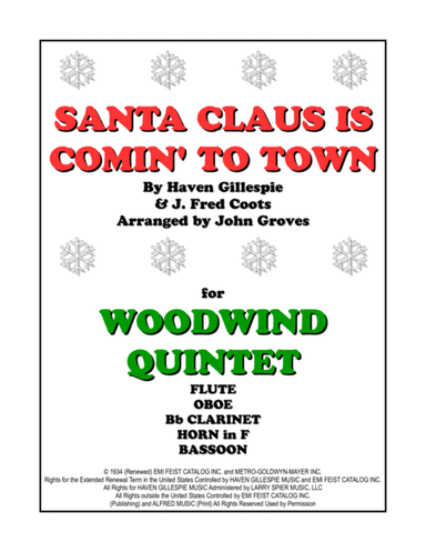Santa Claus Is Comin' To Town (arr. John Groves)
