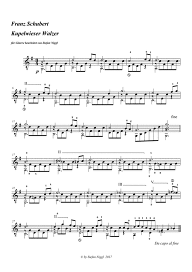 Kupelwieser Walzer for Guitar (arr. Stefan Niggl)