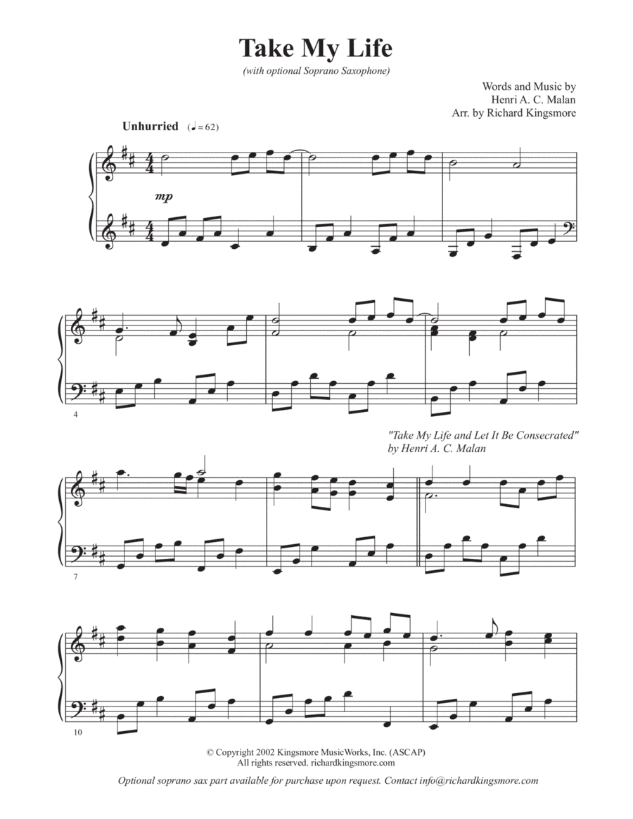 Take My Life (arr. Richard Kingsmore)