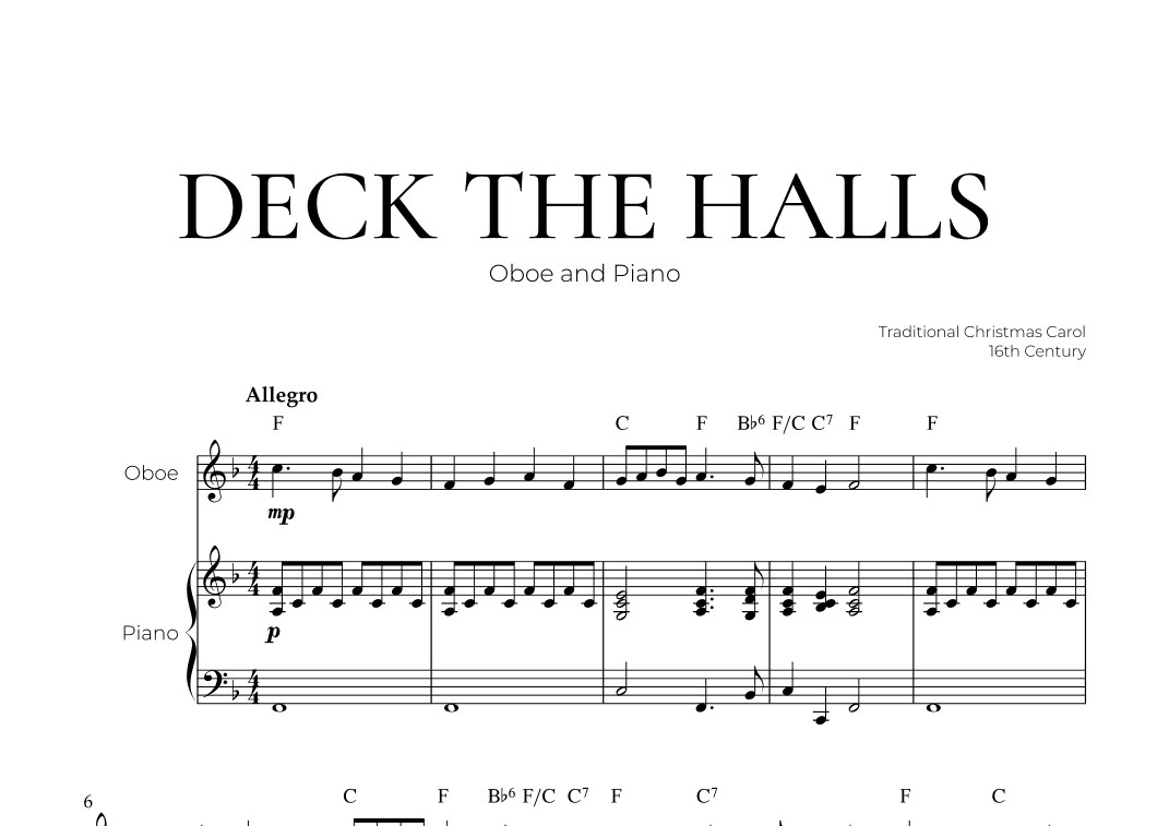 Deck The Halls (Oboe and Piano) - Christmas Carol (arr. Pedro Merendi)