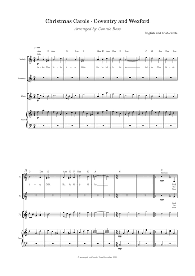Christmas Carols - Coventry and Wexford - flute, duet and Piano (arr. Connie Boss)
