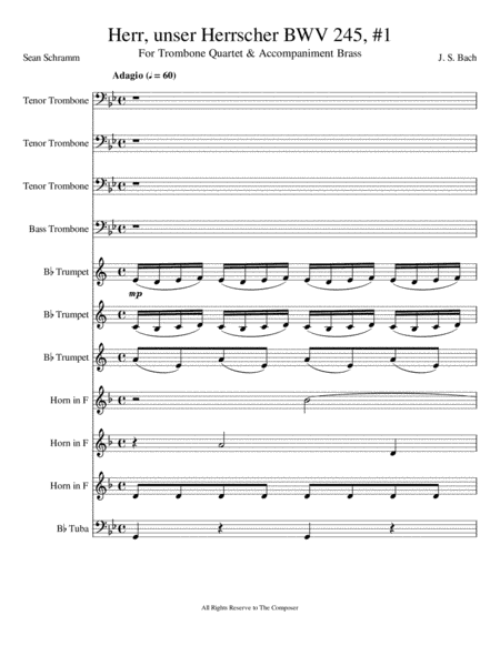 Herr, unser Herrscher (BWV 245) (arr. Sean Schramm)