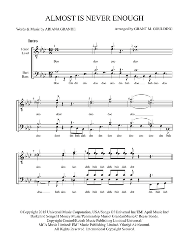 Almost Is Never Enough (arr. Grant M. Goulding)