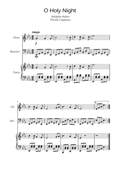 O Holy Night - Oboe and Bassoon Duet w/ Piano (arr. Ygor Nunes)
