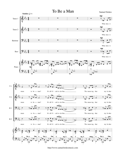 To Be a Man - for TTBB choir