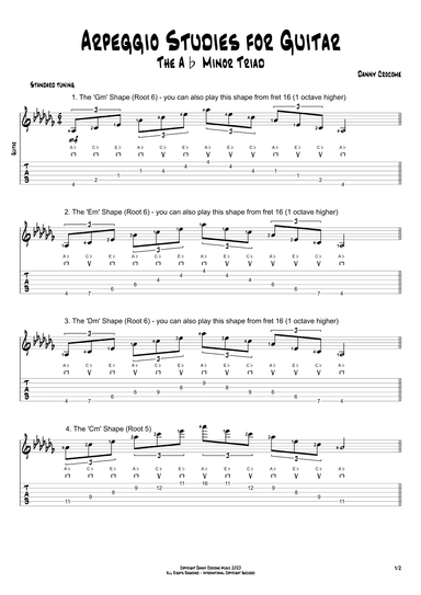 Arpeggio Studies for Guitar - The Ab Minor Triad