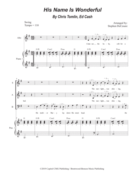 His Name Is Wonderful (arr. Stephen DeCesare)