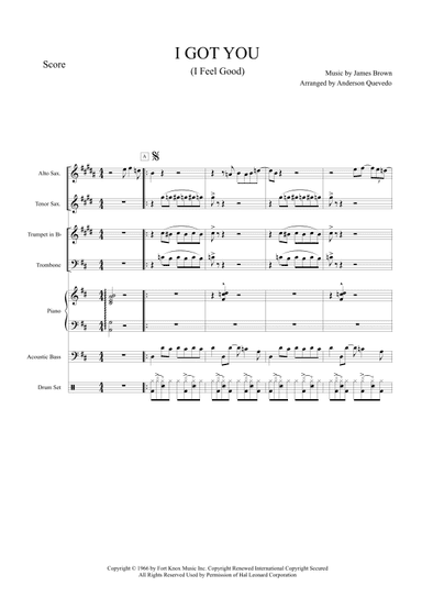 I Got You (I Feel Good) - Score Only (arr. Anderson Quevedo)