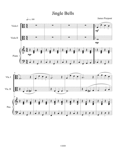 Jingle Bells (viola duet) with optional piano accompaniment (arr. B C Dockery)