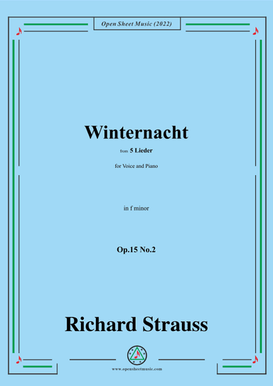 Richard Strauss-Winternacht,in f minor,Op.15 No.2 (arr. OSM Press)