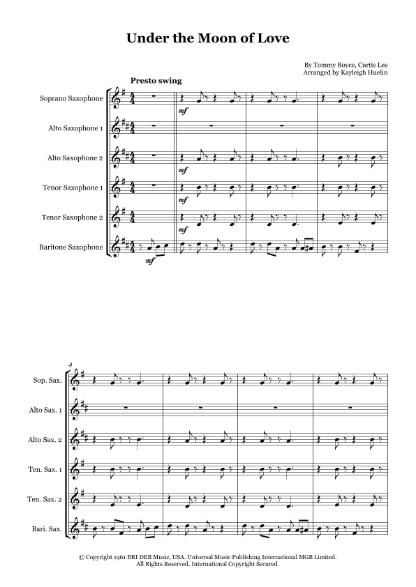 Under The Moon Of Love (arr. Kayleigh Huelin)