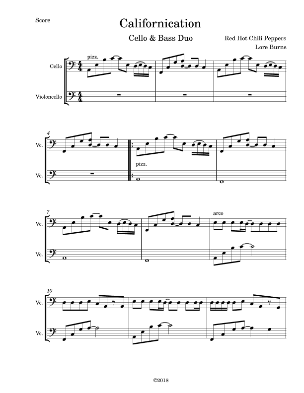 Californication (arr. Lore Burns)