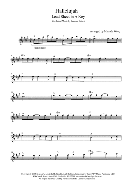 Hallelujah (arr. Miranda Wong)