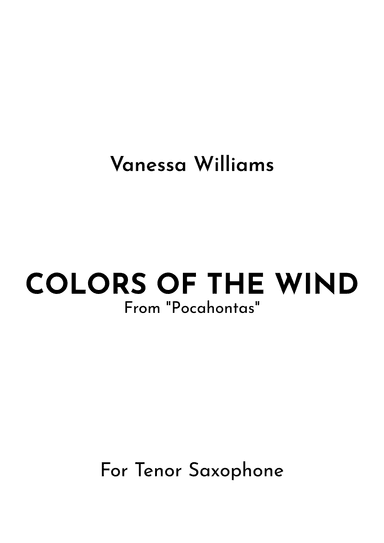 Colors Of The Wind (arr. Jireh J.)