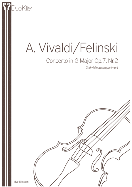 Vivaldi (arr. Felinski) - Concerto Op.7 No2 in G Major, 2nd violin accompaniment (arr. Duo Klier)