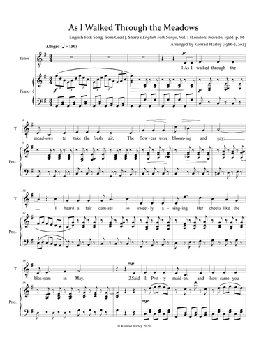 As I Walked Through the Meadows (arr. Konrad Harley)