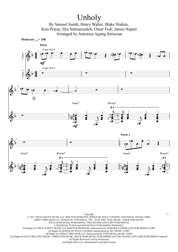 Unholy (arr. Antonius Agung Setiawan)