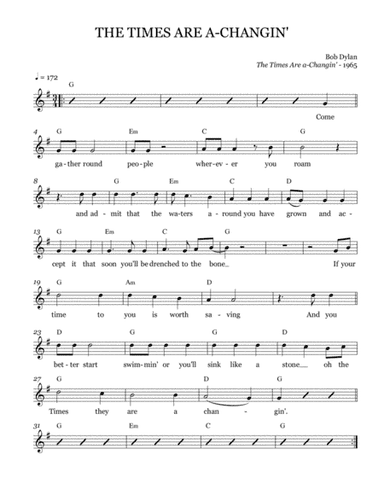 The Times They Are A-changin' (arr. Brock Chart)