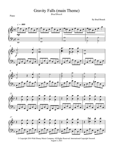 Gravity Falls (main Theme) (arr. Wesley S. SIlva)