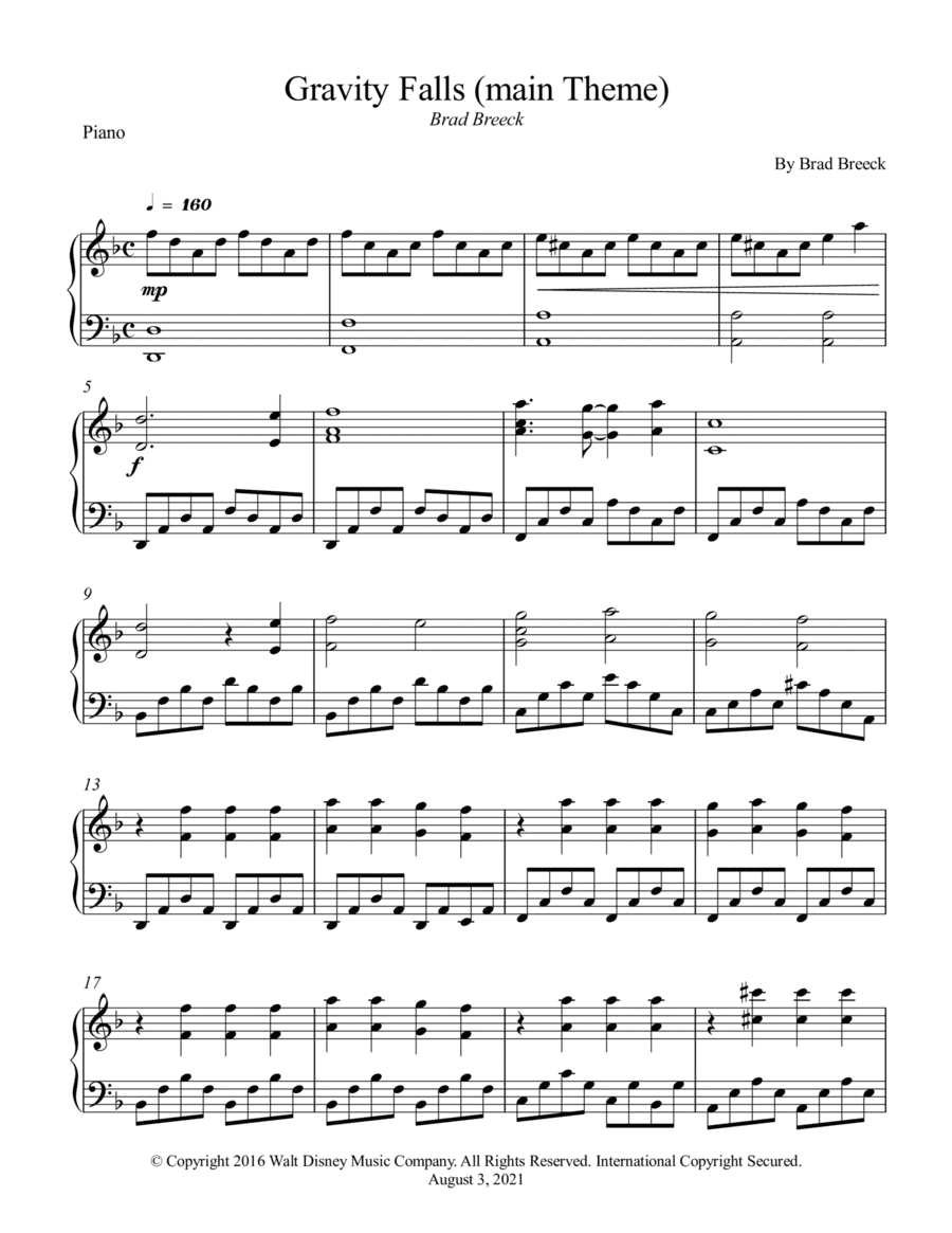 Gravity Falls (main Theme) (arr. Wesley S. SIlva)