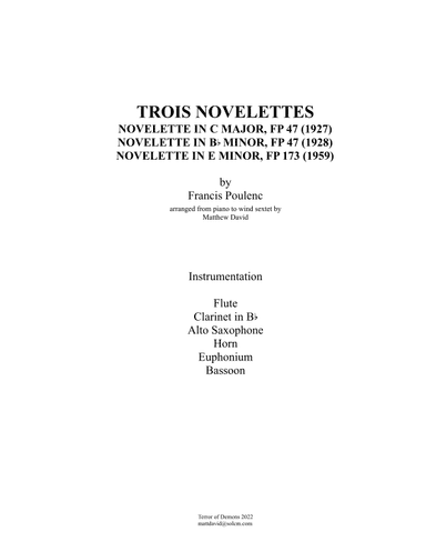 Trois Novellettes (arr. Matthew David)