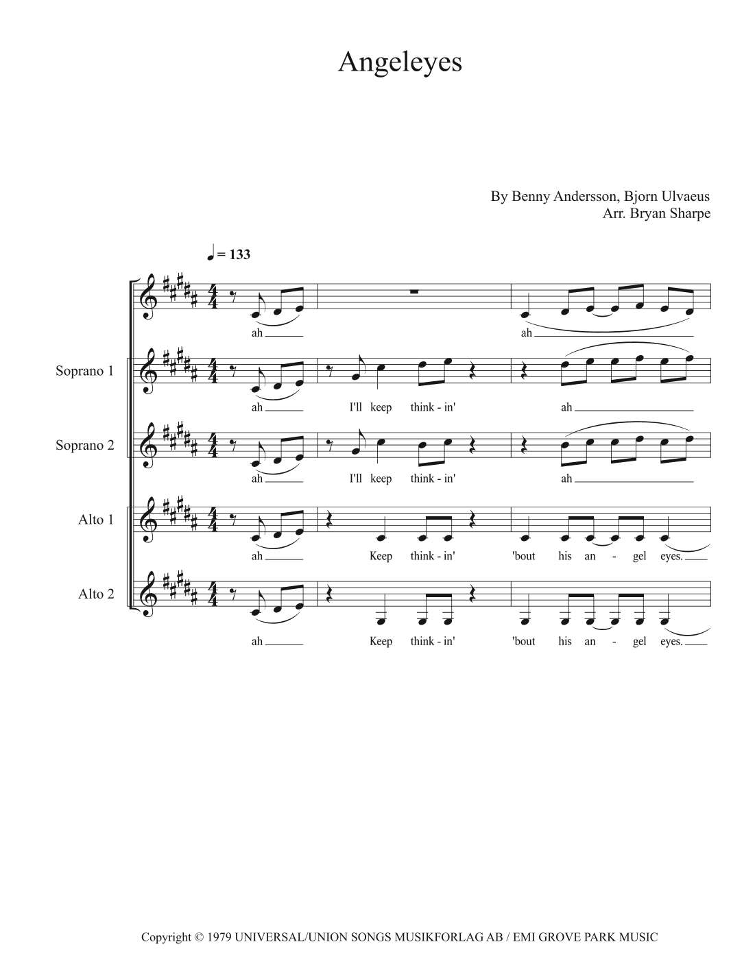Angeleyes (arr. Bryan Sharpe)