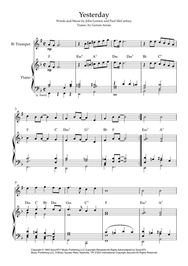 Yesterday (arr. Gerson Arrais)