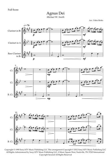 Agnus Dei (arr. Fabio Britto)