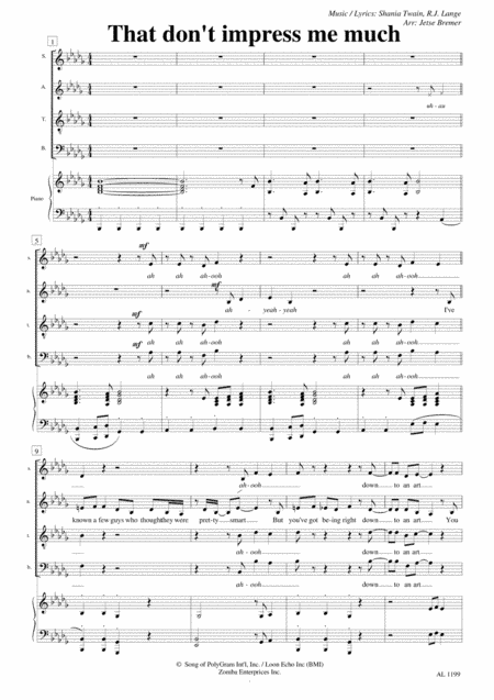 That Don't Impress Me Much (arr. Jetse Bremer)