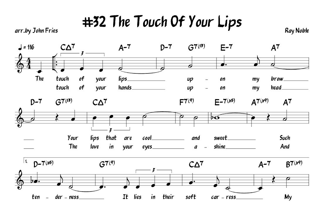 The Touch Of Your Lips (arr. John Fries)