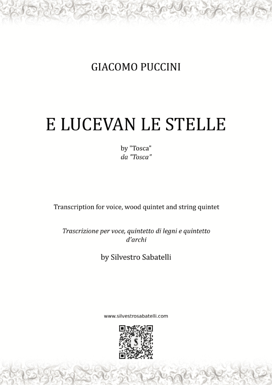 E lucevan le stelle - Tosca (arr. Silvestro Sabatelli)