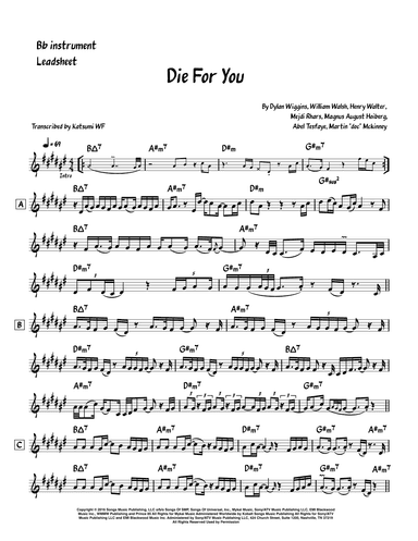 Die For You (arr. Katsumi WF)