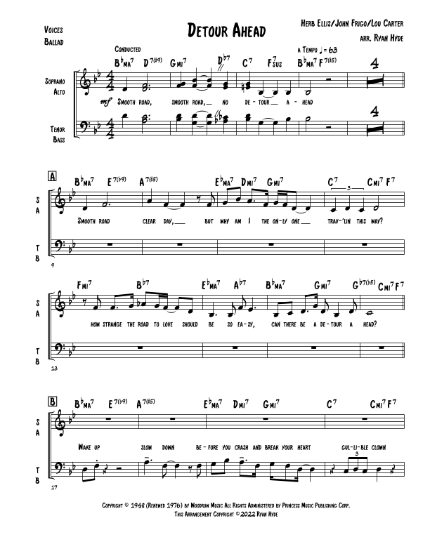 Detour Ahead (arr. Ryan Hyde)