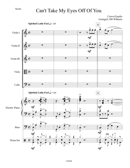 Can't Take My Eyes Off Of You (arr. DB Williams)