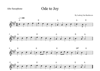 Ode to Joy - Alto Sax Easy (arr. Wesley S. SIlva)