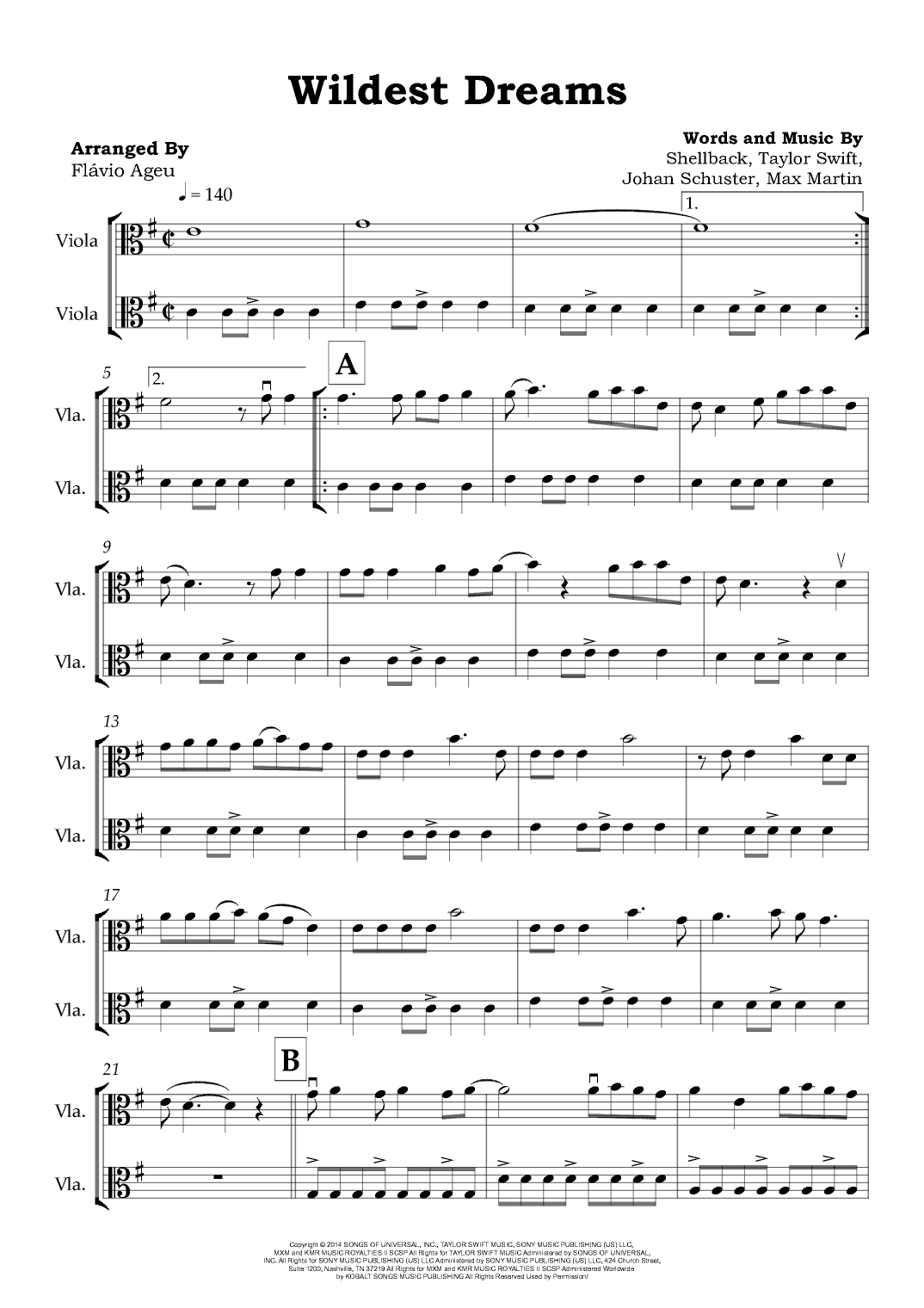 Wildest Dreams (arr. Flávio Ageu)