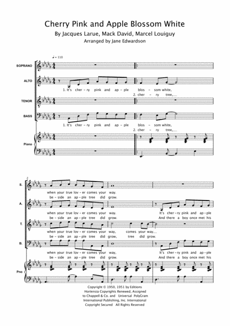 Cherry Pink And Apple Blossom White (arr. Jane Edwardson)