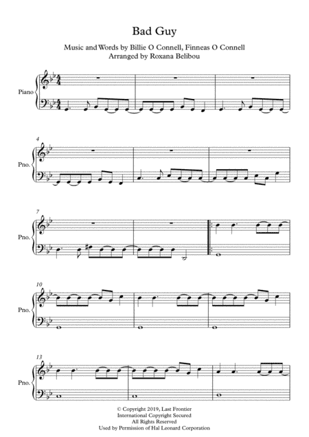 Bad Guy (arr. Roxana Belibou)