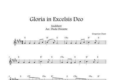 Gloria in excelsis Deo (E major - no lyrics) (arr. Duda Oriontte)