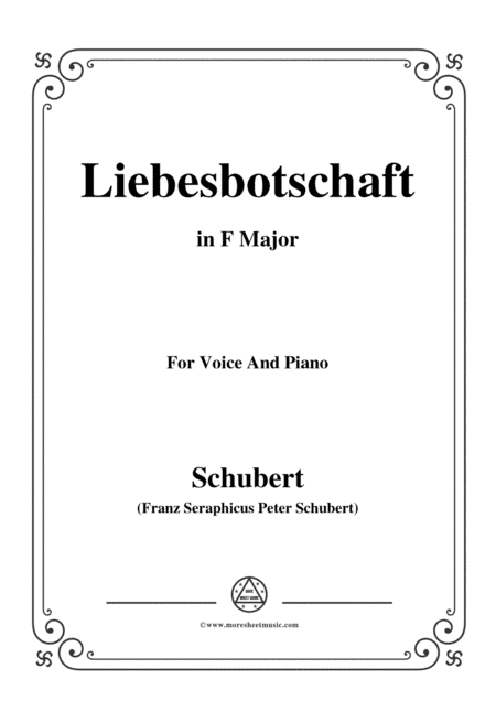 Schubert-Liebesbotschaft,from 'Schwanengesang(Swan Song)',D.957 No.1,in F Major (arr. MSM)