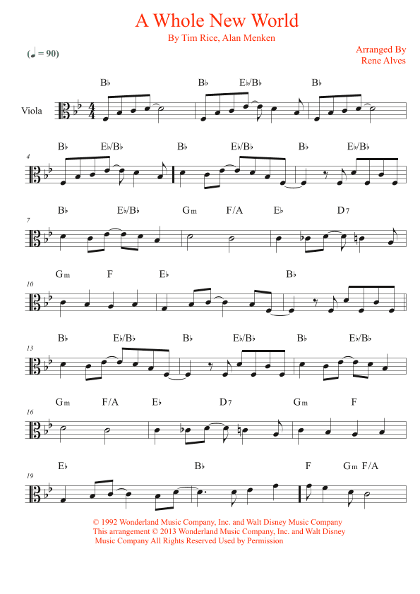 A Whole New World (reprise) (arr. Rene Alves)