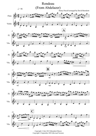Rondeau for Flute and Violin Duet (arr. David Burndrett)