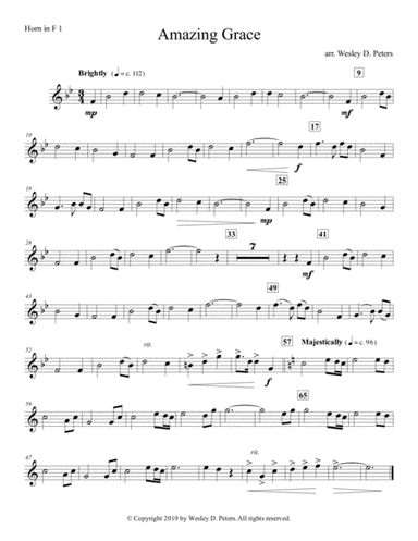 Amazing Grace (Horn Quartet) (arr. Wesley D. Peters)