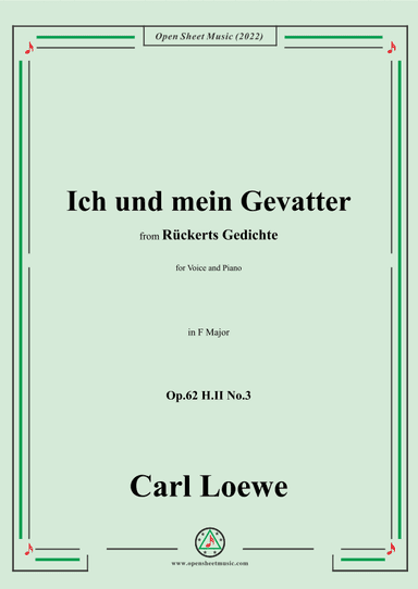 Loewe-Ich und mein Gevatter,Op.62 H.II No.3,in F Major (arr. OSM Press)