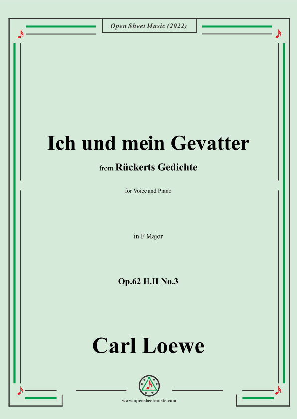 Loewe-Ich und mein Gevatter,Op.62 H.II No.3,in F Major (arr. OSM Press)