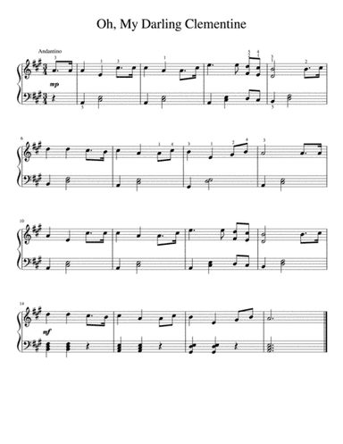 Oh, My Darling Clementine (Intermediate Piano) (arr. Brian McGravey)