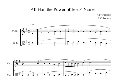 All Hail the Power of Jesus' Name (Violin and Viola Duet) (arr. B. C. Dockery)