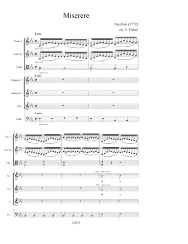 Miserere in Eb (Full Score & Parts) (arr. ed. Elizabeth Fisher)