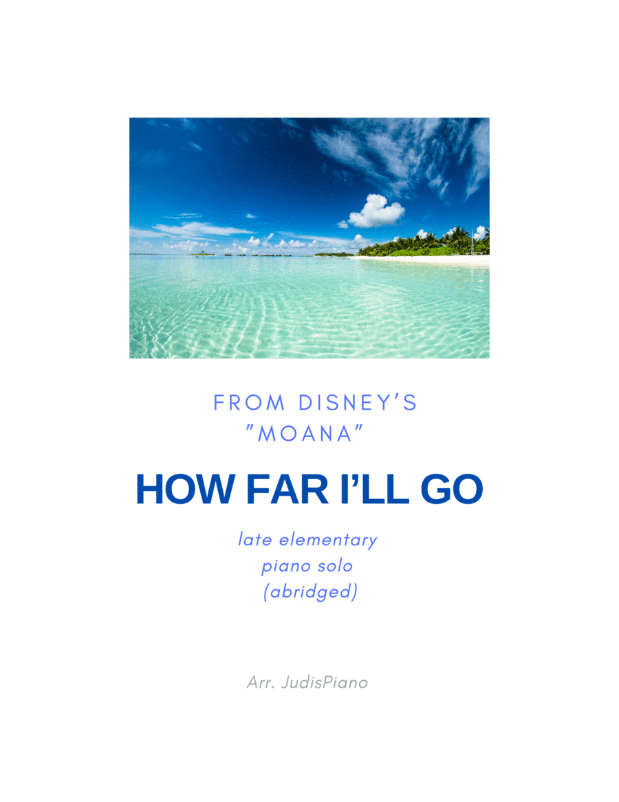 How Far I'll Go (arr. JudisPiano)